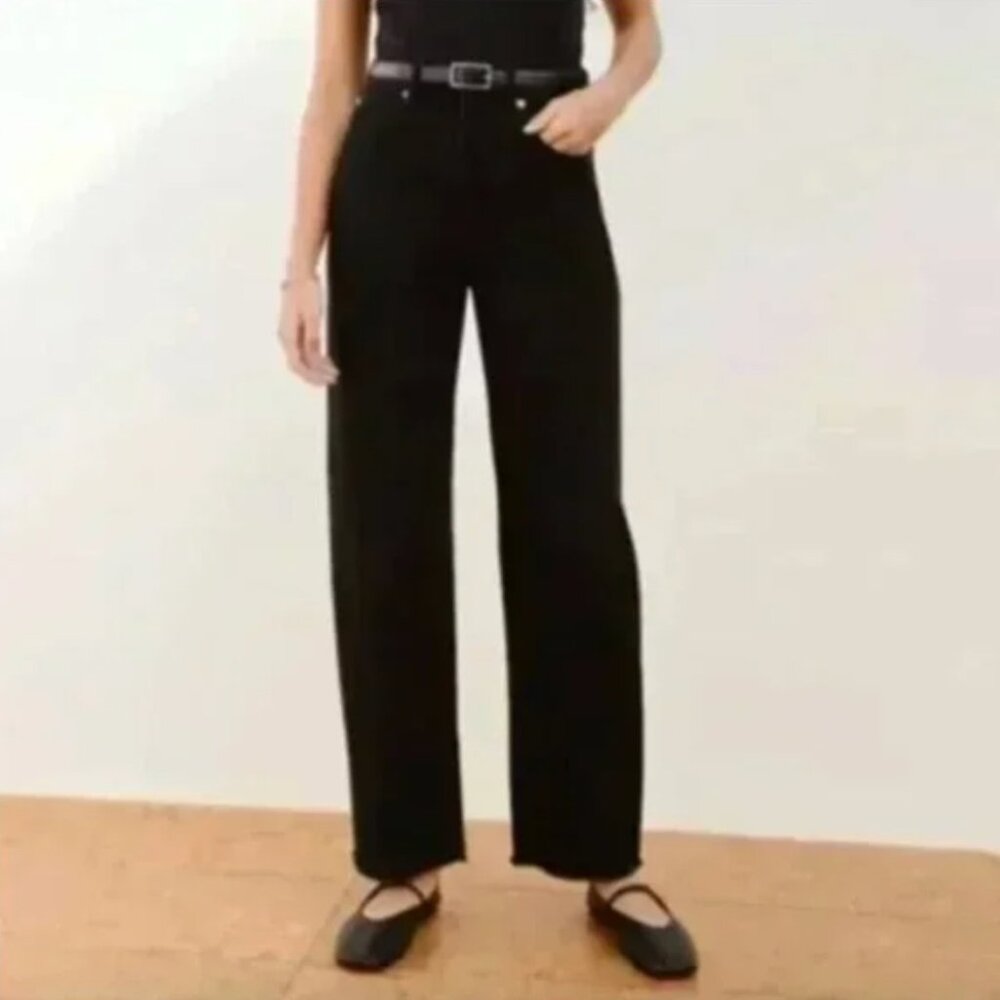 COPY - Everlane The Way High Jean Womens 30 Crop Coal Black Denim